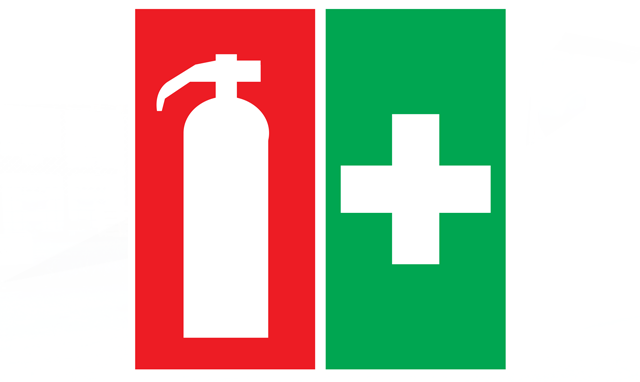 Brandsäkerhet symboler i Gummifabriken i Värnamo